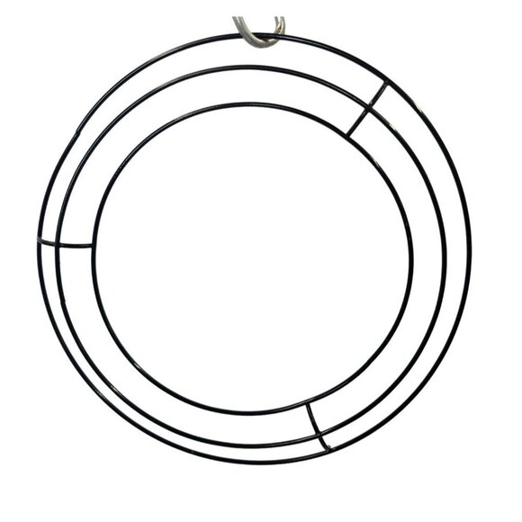 Set of 2 Black Metal Wreath Forms 8 Inch Round Wire Frame for DIY Craft and Home - Picture 3 of 7